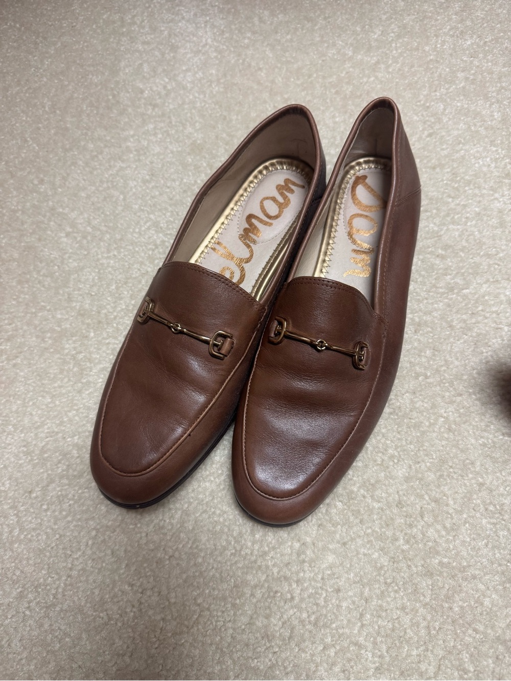 Sam Edelman Brown Leather Bit Slip-On Loafers